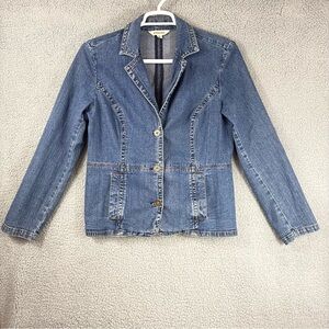 St. John's Bay Women's Denim Blazer Jacket - Light Blue
